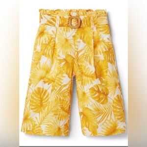 Janie and Jack Tropical Palm Print Wide Pants Golden Yellow Size: 2T| Vacation